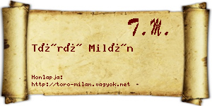 Törő Milán névjegykártya