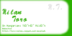 milan toro business card